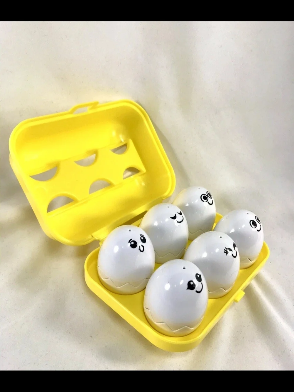 Vintage Tomy Hide N Squeak Yellow Egg Shape Sorter 1993 Toddler Activity Toy